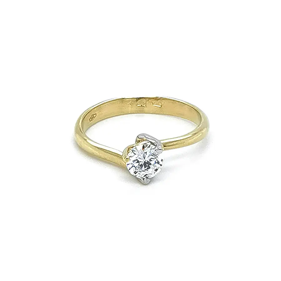 Gold Verlobungsring mit Zirkon