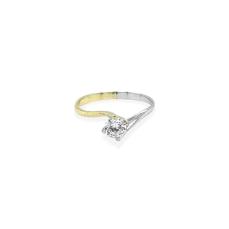 Verlobungsring mit kubischem Zirkon in Gold