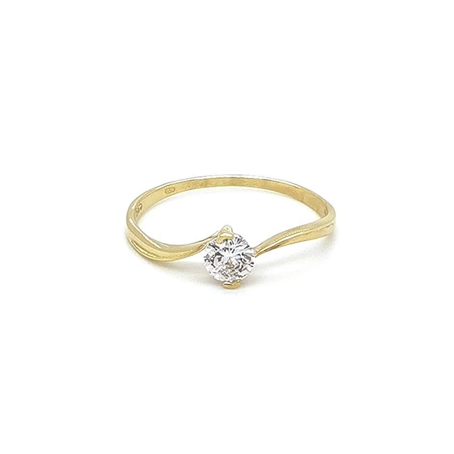 Gold Verlobungsring mit Zirkon