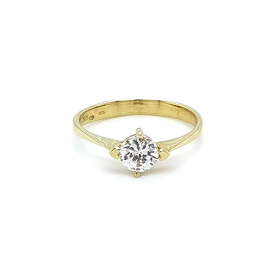 Gold Verlobungsring mit Zirkon