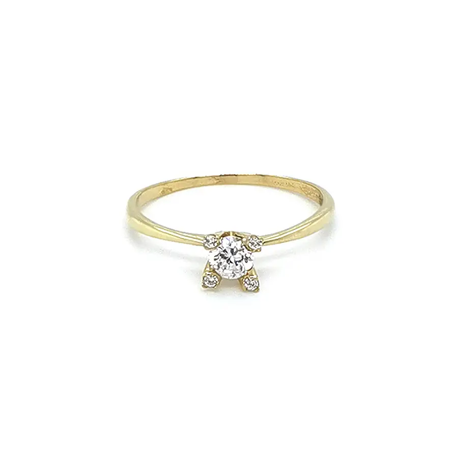 Gold Verlobungsring mit Zirkonen