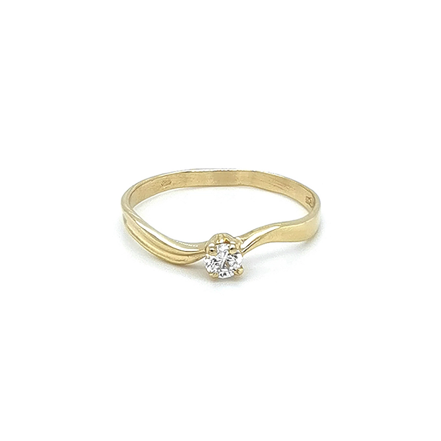 Gold Verlobungsring mit Zirkon
