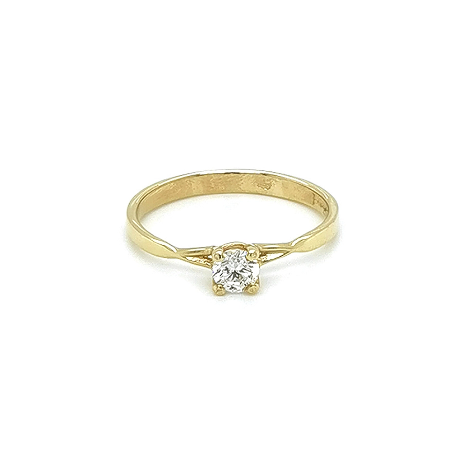 Gold Verlobungsring mit Zirkon