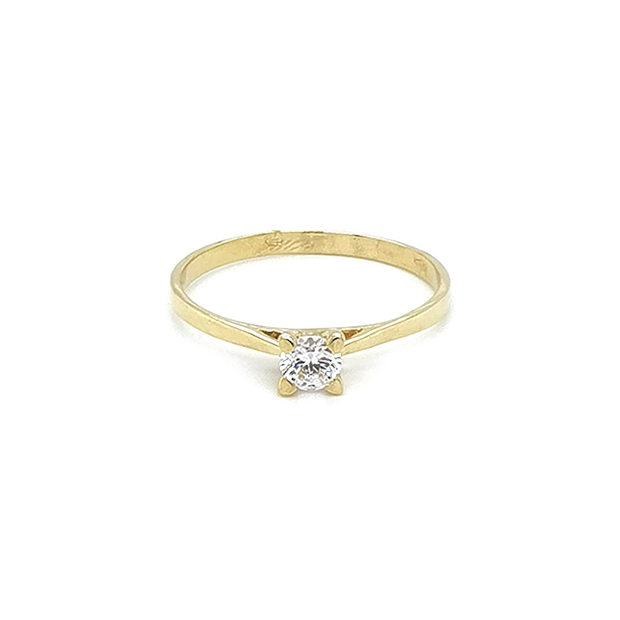 Gold Verlobungsring mit Zirkon