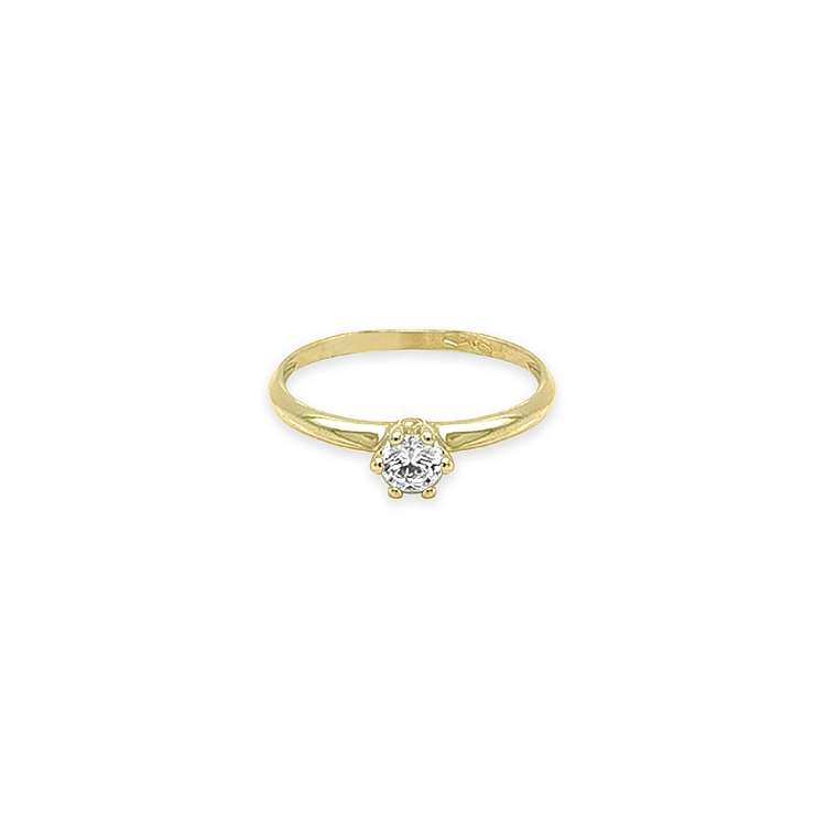 Verlobungsring aus Gold mit kubischem Zirkon