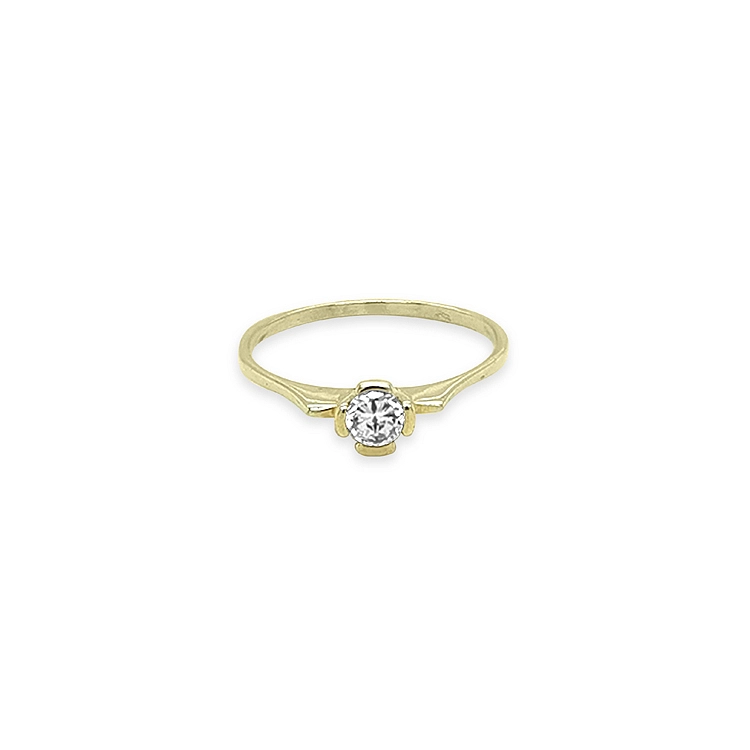 Verlobungsring aus Gold mit kubischem Zirkon