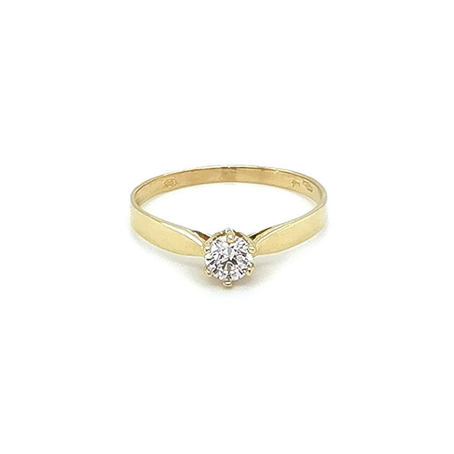 Gold Verlobungsring mit Zirkon