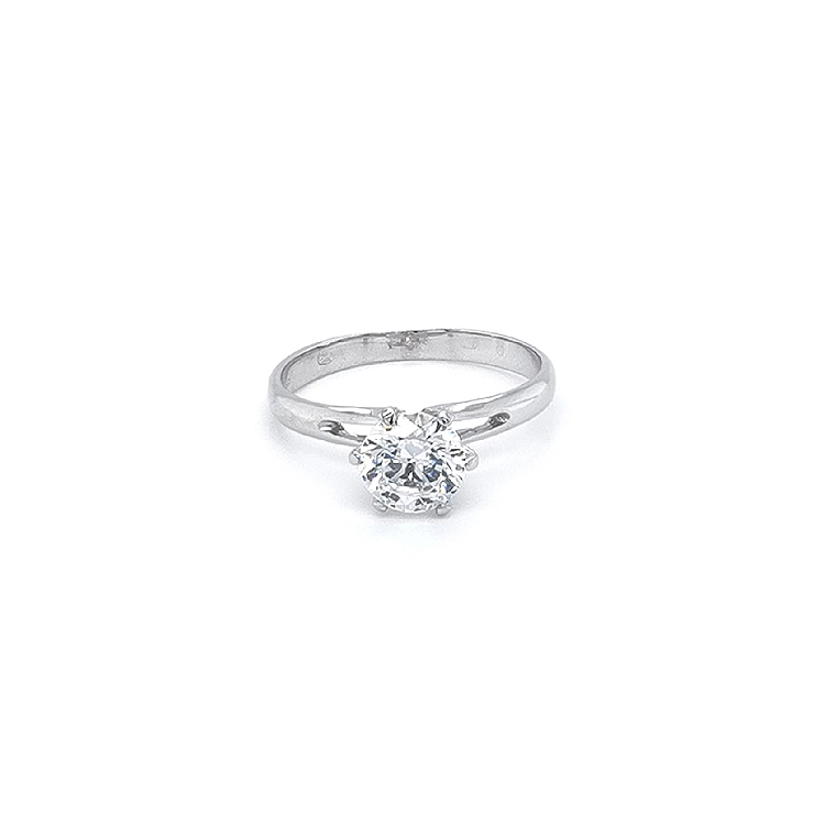 Verlobungsring mit Zirkon aus Weißgold