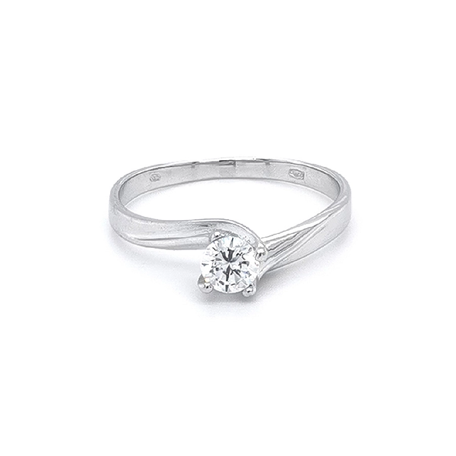 Verlobungsring mit Zirkon aus Weißgold