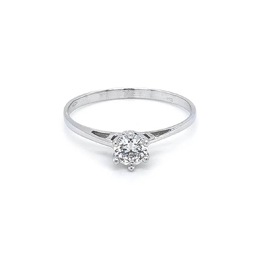 Verlobungsring mit Zirkon aus Weißgold