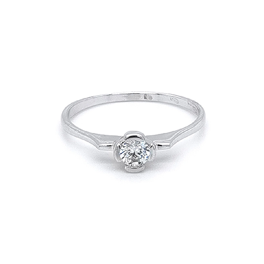 Verlobungsring mit Zirkon aus Weißgold