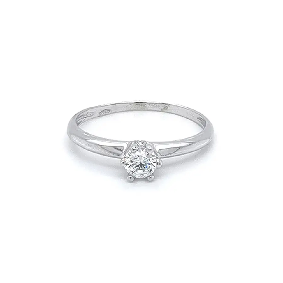 Verlobungsring mit Zirkon aus Weißgold