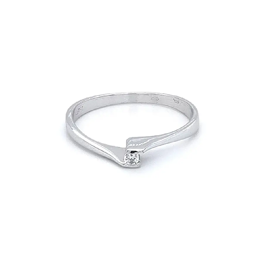 Verlobungsring mit Zirkon aus Weißgold