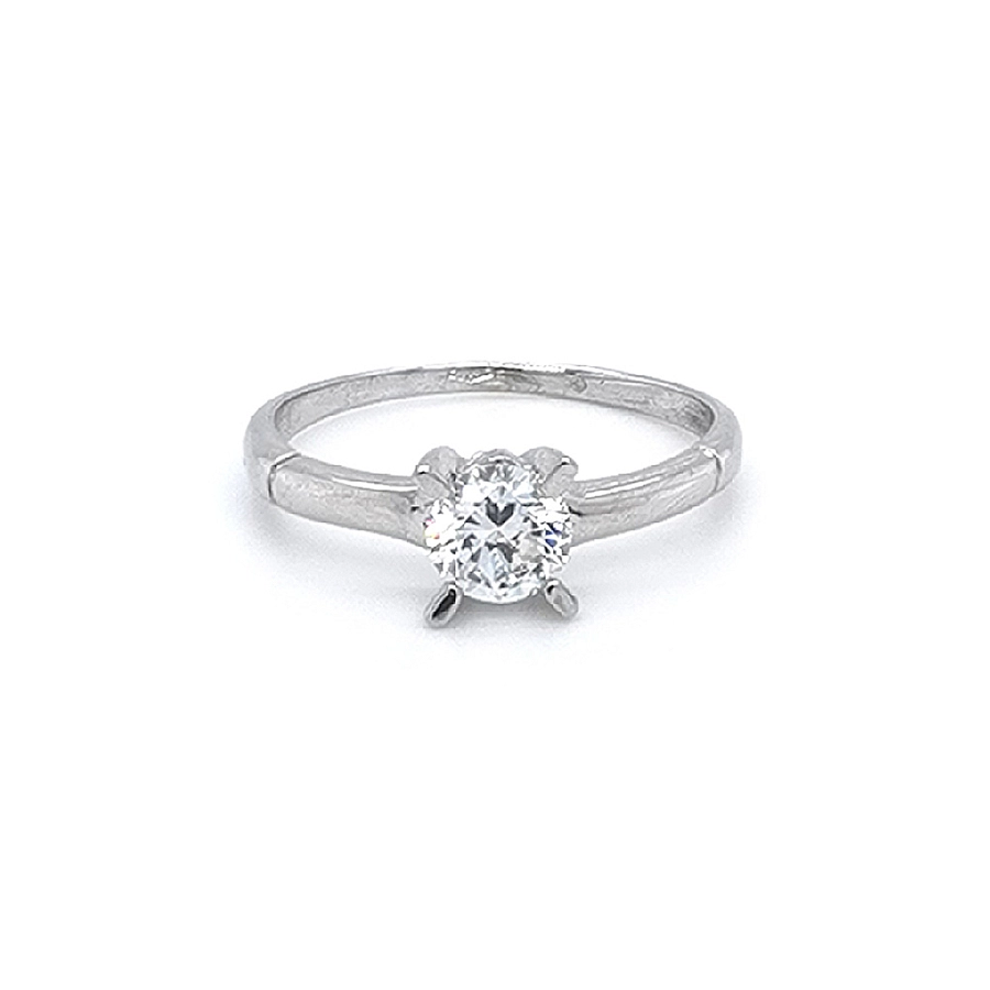 Verlobungsring mit Zirkon aus Weißgold