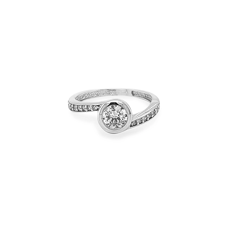 Gold Verlobungsring mit Zirkonen