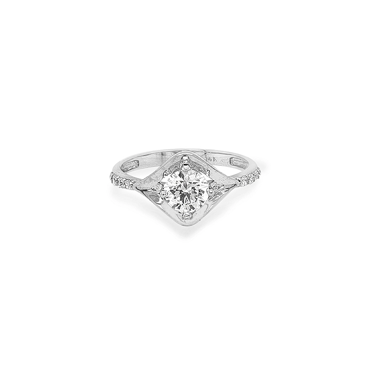 Gold Verlobungsring mit Zirkonen