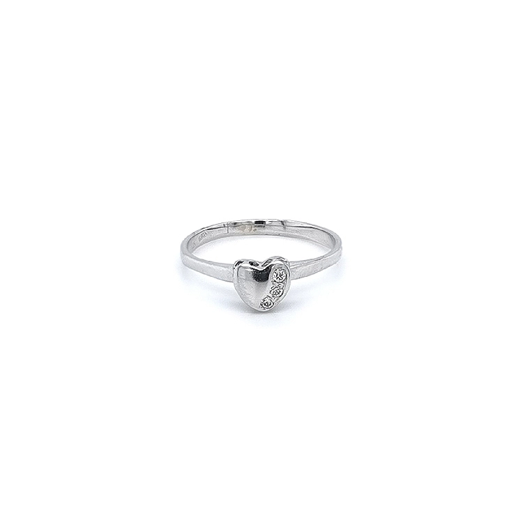 Ring Herz mit Weißgold-Zikonen