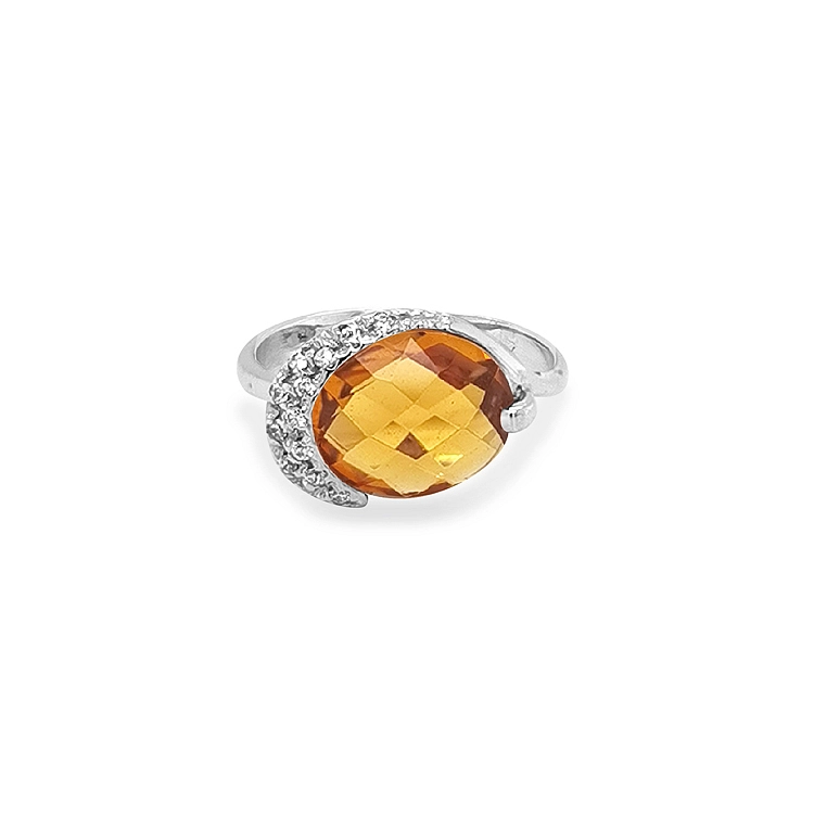 Goldring mit farbigen Zirkonen