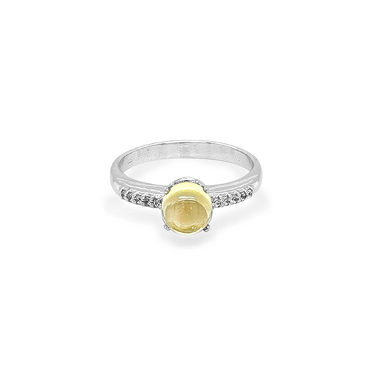 Goldring mit Quarz und Zirkonias