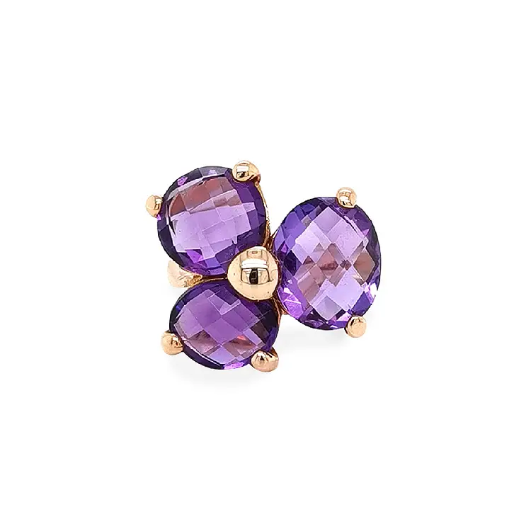 Goldring mit Amethysten