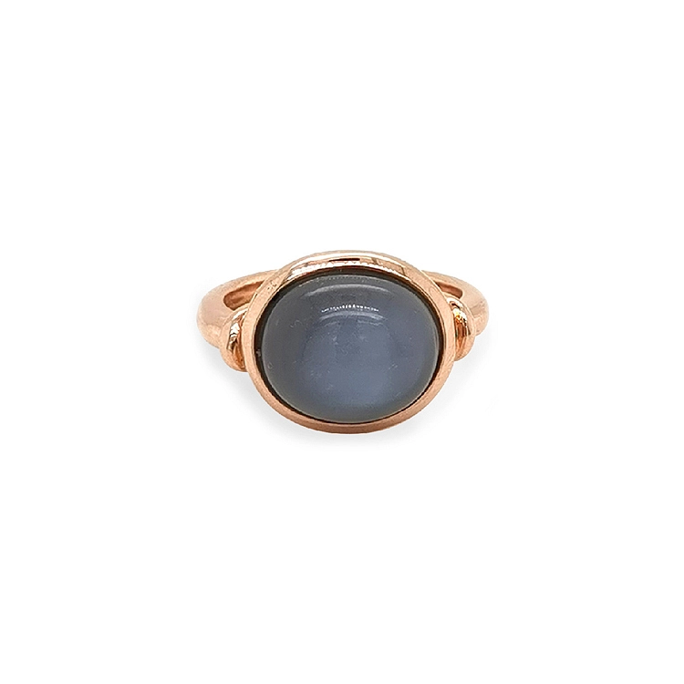 Goldring mit grauem Quarz