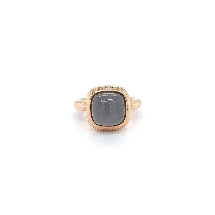 Goldring mit grauem Stein
