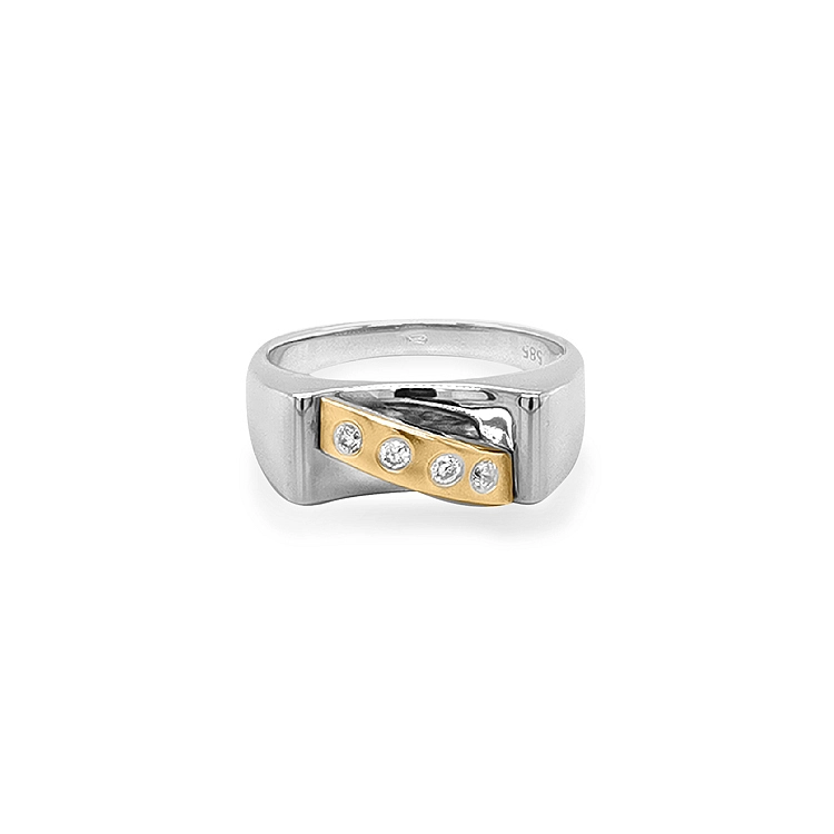 Goldring mit Zirkonen