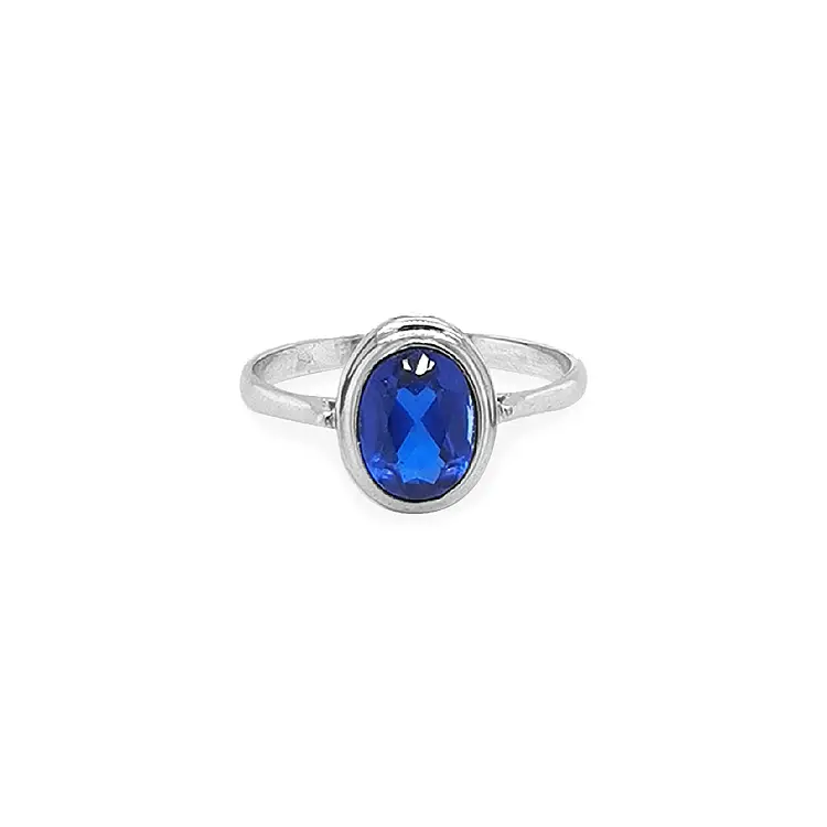 Goldring mit blauem Zirkon