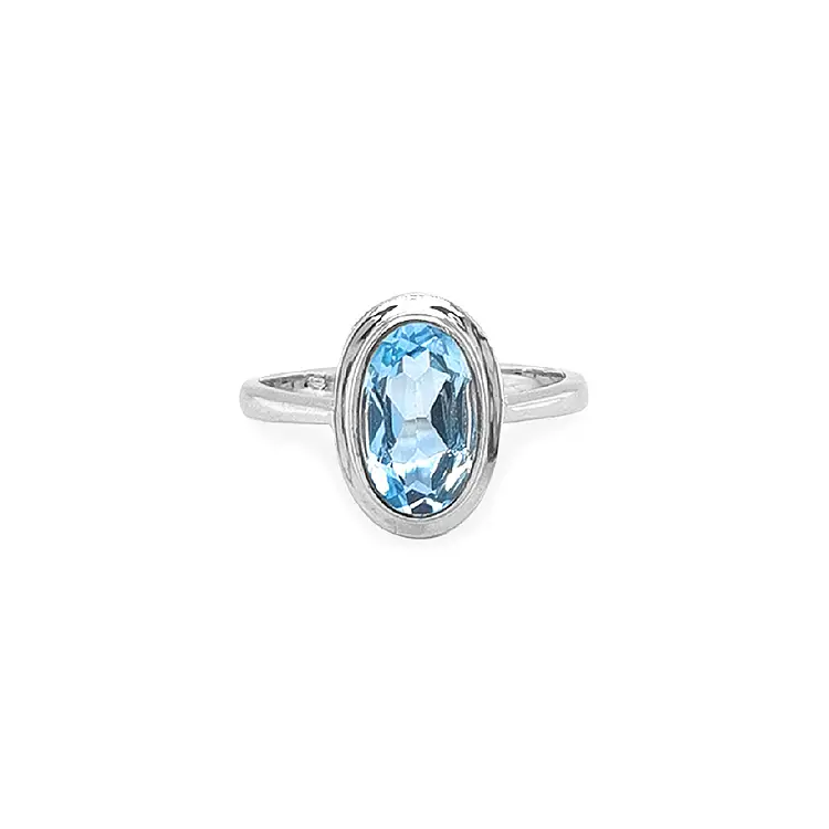 Goldring mit blauem Zirkon