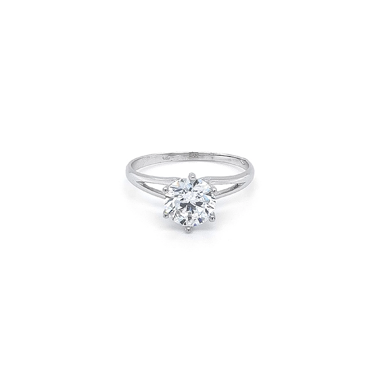 Verlobungsring mit Zirkon aus Weißgold