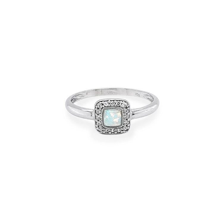 Goldring mit Opal und Zirkonen