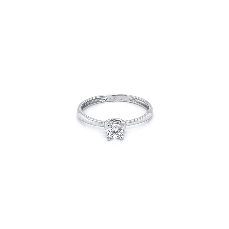 Verlobungsring mit Zirkon aus Weißgold