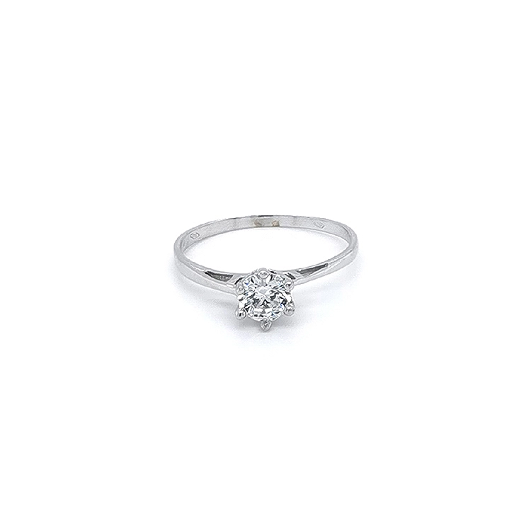 Verlobungsring mit Zirkon aus Weißgold