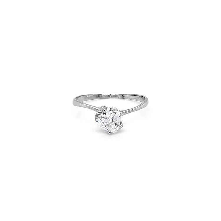 Verlobungsring mit Zirkon aus Weißgold