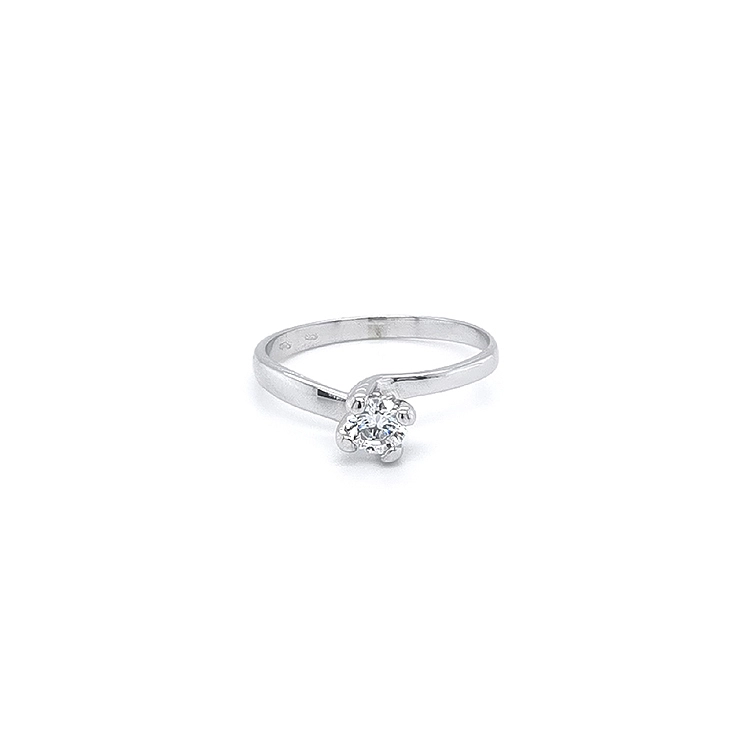 Verlobungsring mit Zirkon aus Weißgold