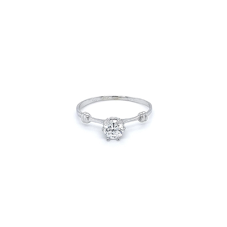 Verlobungsring mit Zirkon aus Weißgold