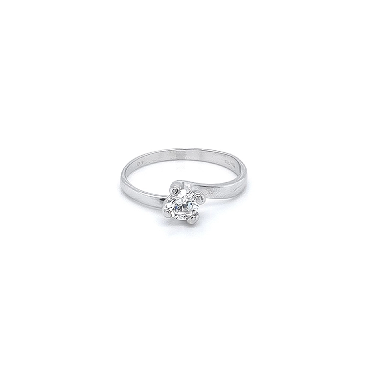 Verlobungsring mit Zirkon aus Weißgold
