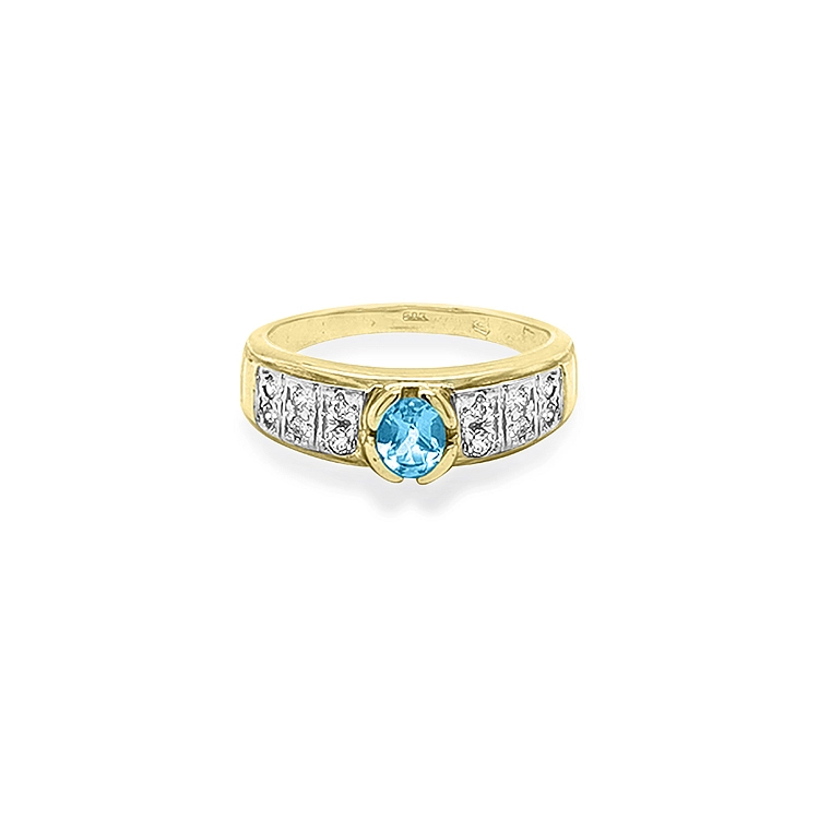 Goldring mit farbigen Zirkonen