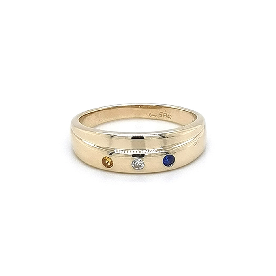 Goldring mit farbigen Steinen