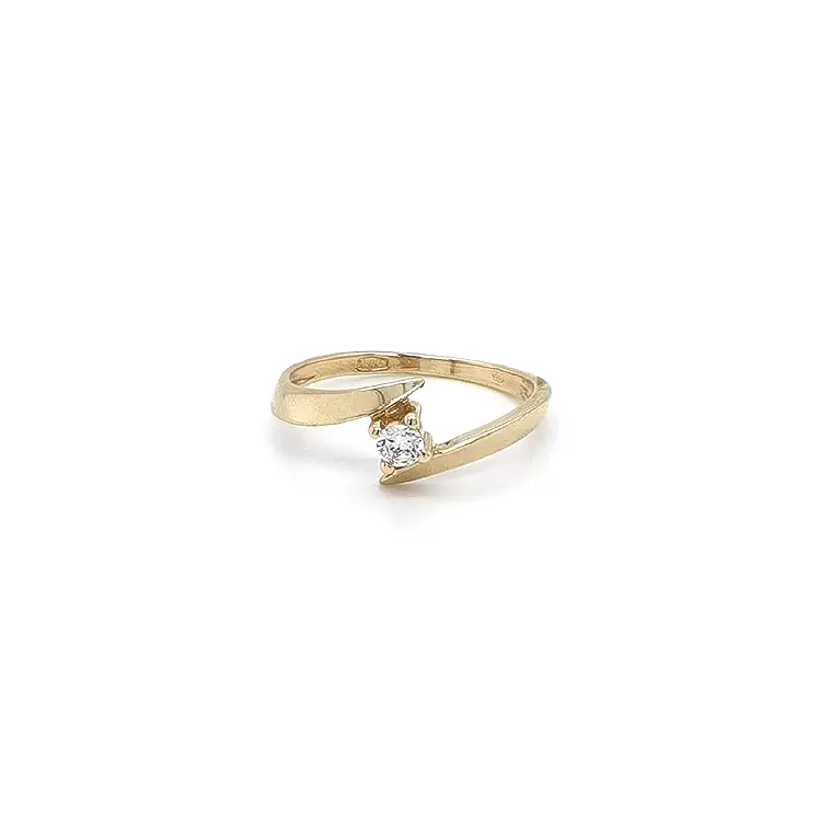Gold Verlobungsring mit Zirkon