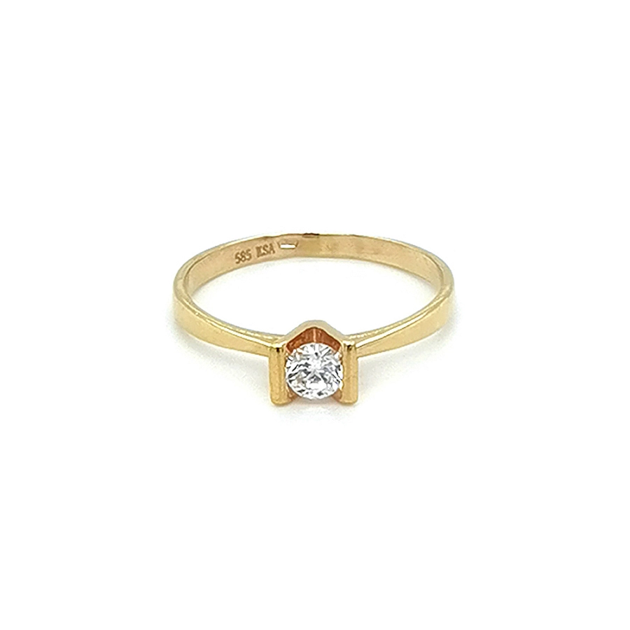 Gold Verlobungsring mit Zirkon
