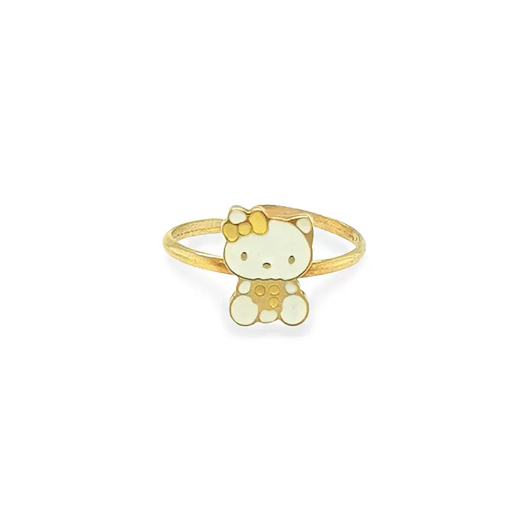 Goldener Baby Ring Hello Kitty