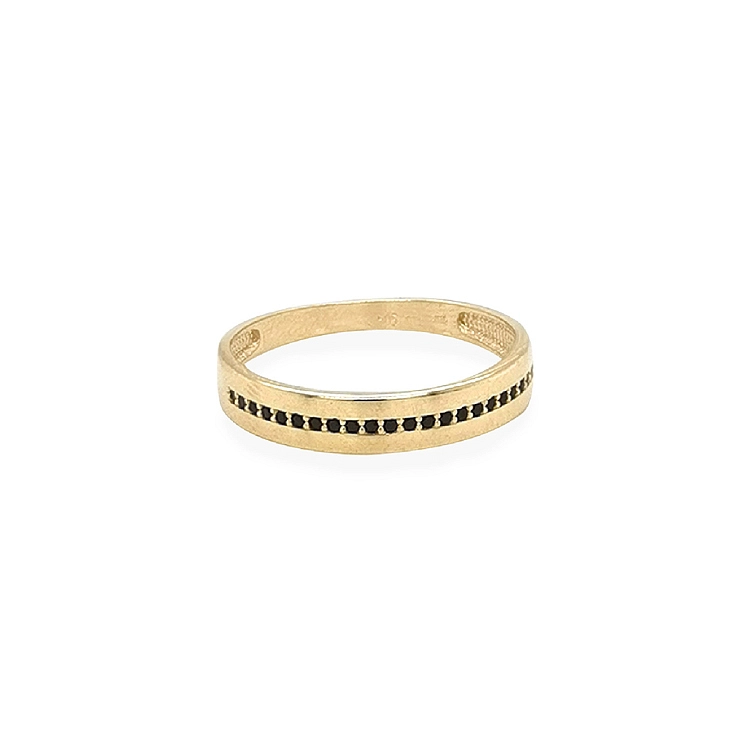 Goldring mit schwarzen Zirkonen