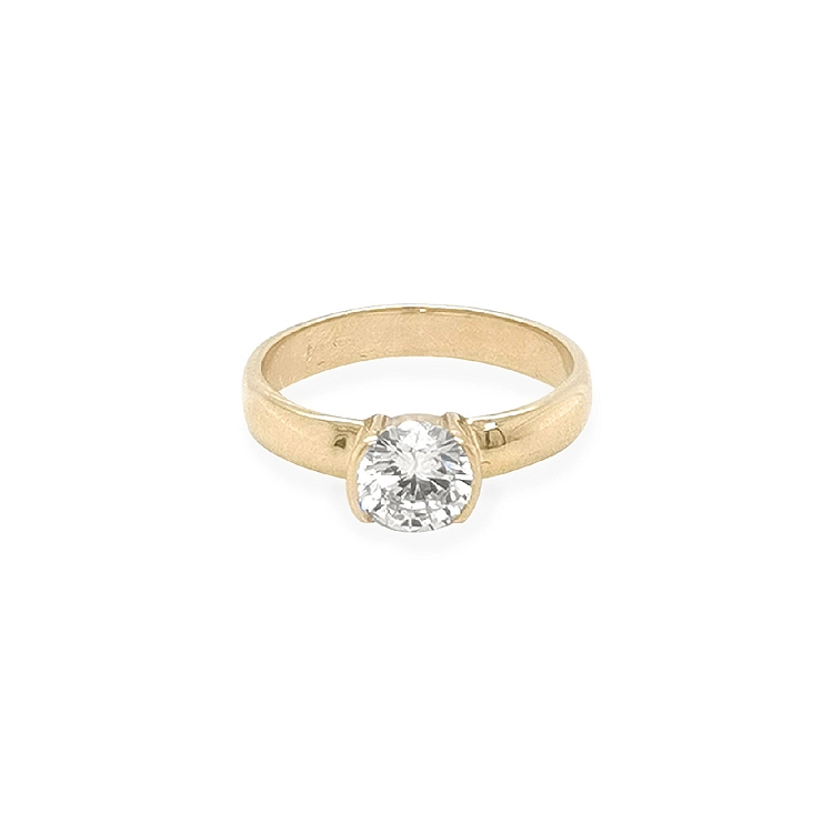 Gold Verlobungsring mit Zirkonen
