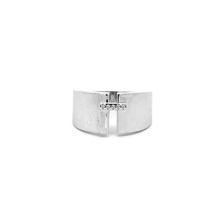 Weißgoldring mit Zirkonen