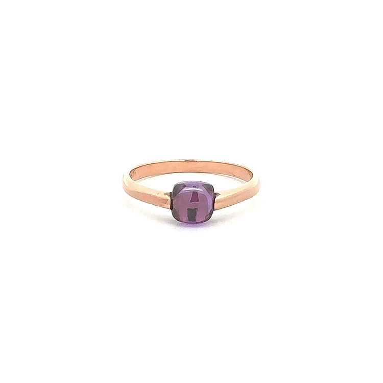 Goldring mit violettem Stein