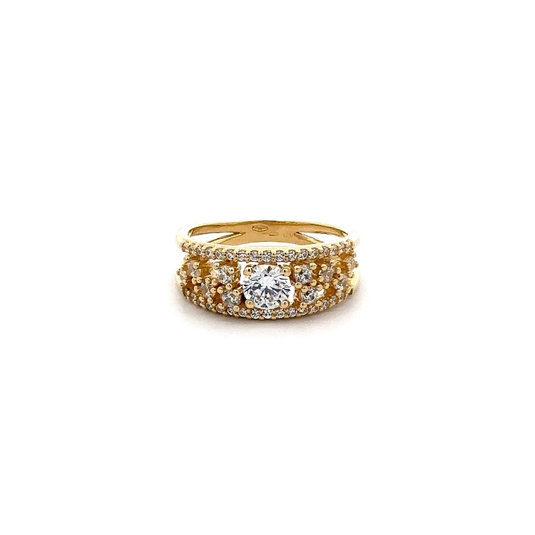 Goldring mit Zirkonen