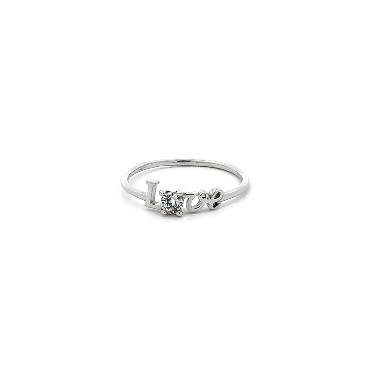Liebesring mit Zirkon aus Weißgold