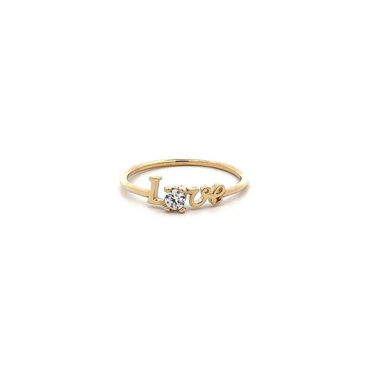 Goldring Liebe mit Zirkon