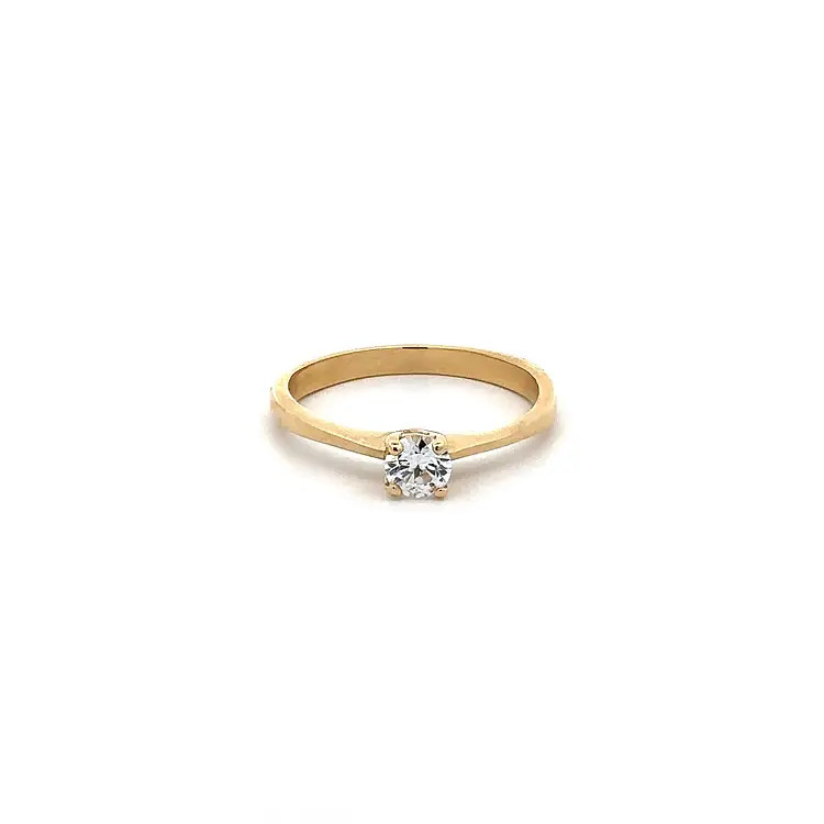 Gold Verlobungsring mit Zirkon